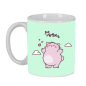 Mug céramique Le Chat Rose Safta 350 ml Menthe