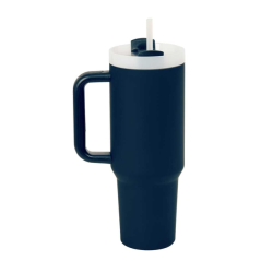 Vase thermique inox double paroi 1,2 L bleu marine