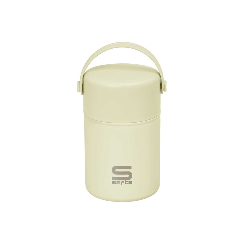 Thermos alimentaire inox Safta crème avec cuillère pliable Thermos alimentaire inox Safta crème avec cuillère pliable