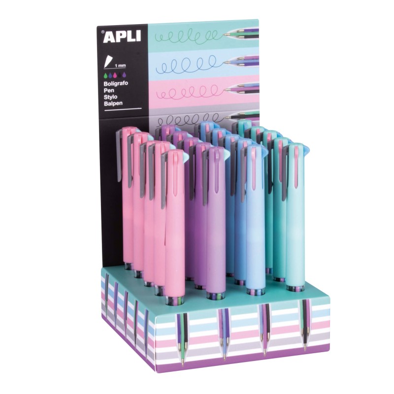 Présentoir stylos gel 20 couleurs assorties Apli Nordik Présentoir stylos gel 20 couleurs assorties Apli Nordik