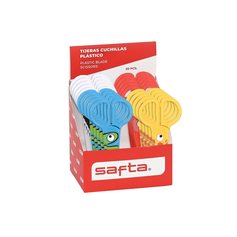 Coffret de 20 ciseaux Safta 12 cm, poignées ergonomiques assorties Coffret de 20 ciseaux Safta 12 cm, poignées ergonomiques assorties