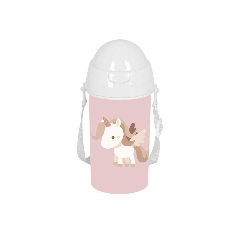 Gourde Licorne Safta 500 ml rose avec paille intégrée Gourde Licorne Safta 500 ml rose avec paille intégrée