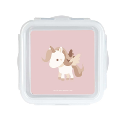 Boîte à goûter Licorne Safta 1,27L transparente sans BPA - 130x130x75mm - Couleur Transparente