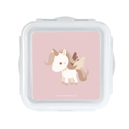 Boîte à goûter Licorne Safta 1,27L transparente sans BPA - 130x130x75mm - Couleur Transparente