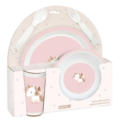 Service de table enfant licorne rose