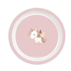 Service de table enfant licorne rose PVC sans BPA 26 cm