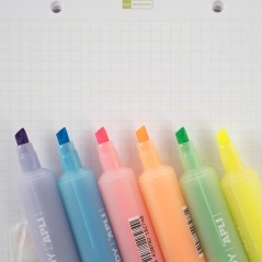 Surligneurs Fluorescents Double Pointe Apli - 6 Couleurs - 36

