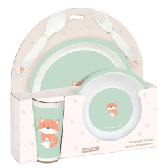 ensemble vaisselle enfant menthe petit renard