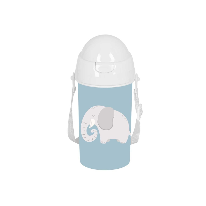 Bouteille Safta Elephant 500 ml bleue avec paille intégrée Bouteille Safta Elephant 500 ml bleue avec paille intégrée