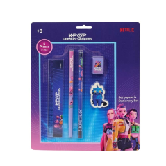 Safta K-Pop Demon Hunters Pack scolaire 2 crayons règle gomme multicolore