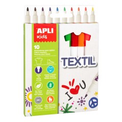 ✅ Marqueurs Textile Apli Kids, Ø11x137mm, Pointe Ø2.9mm couleur Plusieurs couleurs en stock