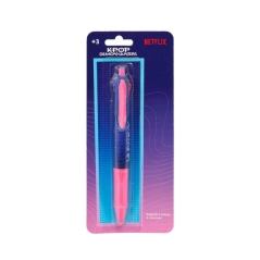 Stylo rétractable quatre couleurs rose