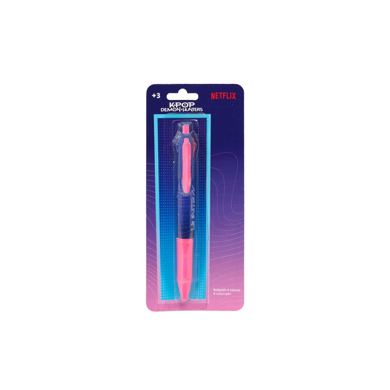 Stylo 4 couleurs rétractable Safta K-Pop rose Stylo 4 couleurs rétractable Safta K-Pop rose
