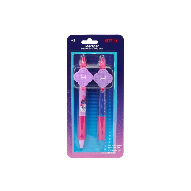 Safta K-Pop Chasseurs de démons Stylos effaçables x2 Multicolore Safta K-Pop Chasseurs de démons Stylos effaçables x2 Multicolore