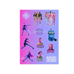 Autocollants K-Pop Demon Hunters x12 multicolores Safta