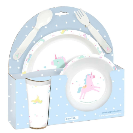 service de table licorne bleu