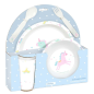 Service de table enfant Licorne bleu sans BPA Safta