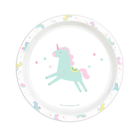 Service de table enfant Licorne bleu sans BPA Safta