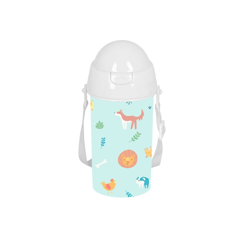 Bouteille Safta Pandi 500 ml bleu clair avec paille intégrée Bouteille Safta Pandi 500 ml bleu clair avec paille intégrée