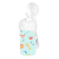 Bouteille Safta Pandi 500 ml bleu clair avec paille intégrée