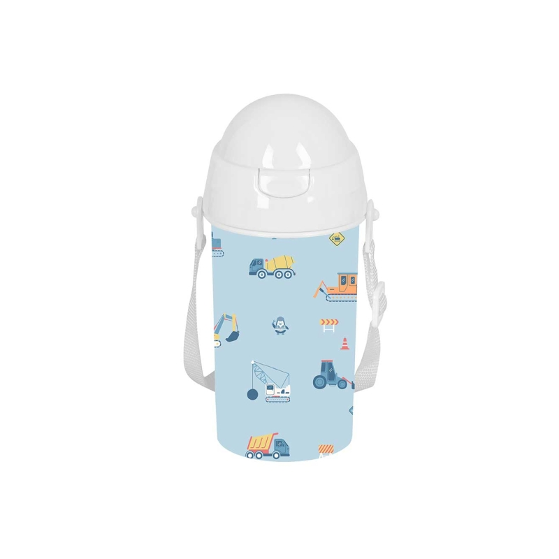 Bouteille Safta Gruas 500 ml bleu clair avec paille intégrée Bouteille Safta Gruas 500 ml bleu clair avec paille intégrée