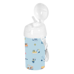 Bouteille Safta Gruas 500 ml bleu clair avec paille intégrée