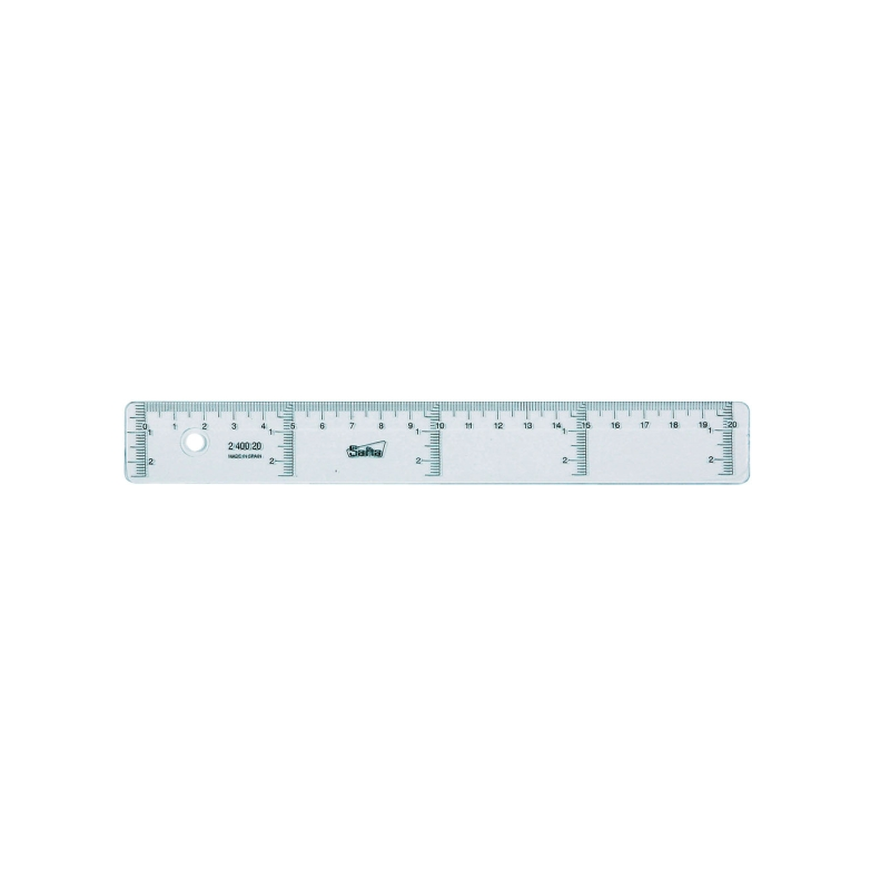 Règle plastique graduée 20 cm transparente Safta Règle plastique graduée 20 cm transparente Safta