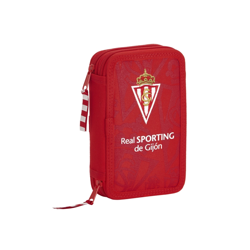 Trousse Sporting Gijón 2 compartiments rouge 28 pièces