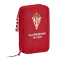 Trousse Sporting Gijón 2 compartiments rouge 28 pièces