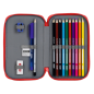 Trousse Sporting Gijón 2 compartiments rouge 28 pièces