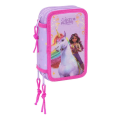 Trousse rose à trois compartiments