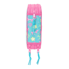 Trousse rose à trois compartiments