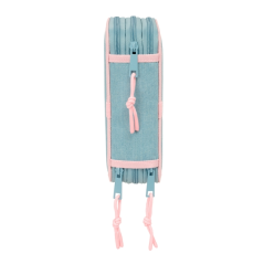 Trousse turquoise à trois compartiments