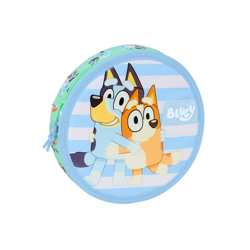 Trousse ronde Bluey Sisters 18 pièces bleue