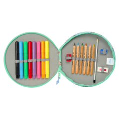 Trousse ronde Bluey Sisters 18 pièces bleue