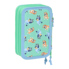 Trousse Bluey Sisters 3 compartiments bleue 37 pièces