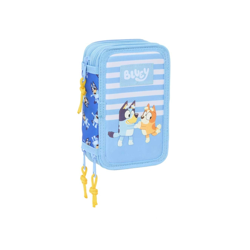 Trousse Bluey 3 compartiments bleue 37 pièces Safta Trousse Bluey 3 compartiments bleue 37 pièces Safta