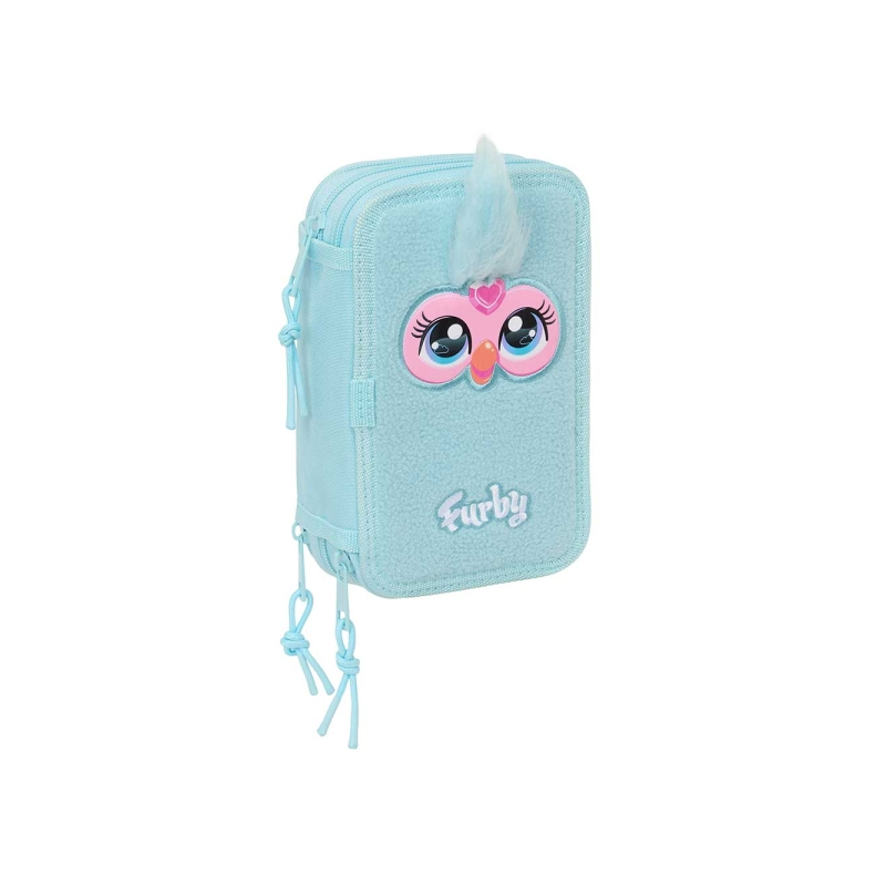 Trousse 3 compartiments Furby Safta bleu clair Trousse 3 compartiments Furby Safta bleu clair