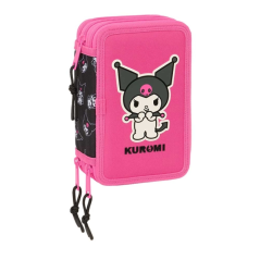 Trousse Kuromi trois compartiments noir rose