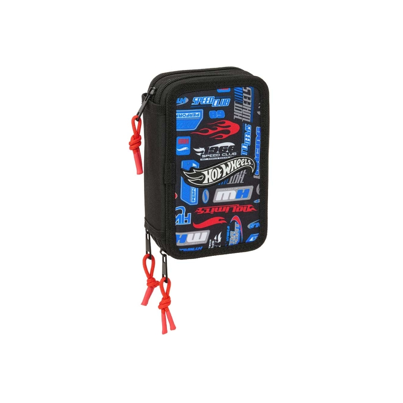 Trousse Hot Wheels 3 compartiments bleue 37 pièces