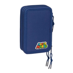 Trousse Super Mario 3 compartiments 37 pièces, rouge et bleu
