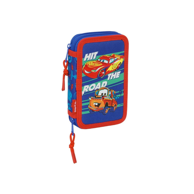 Trousse Cars Safta 2 compartiments bleue 29 pièces Trousse Cars Safta 2 compartiments bleue 29 pièces