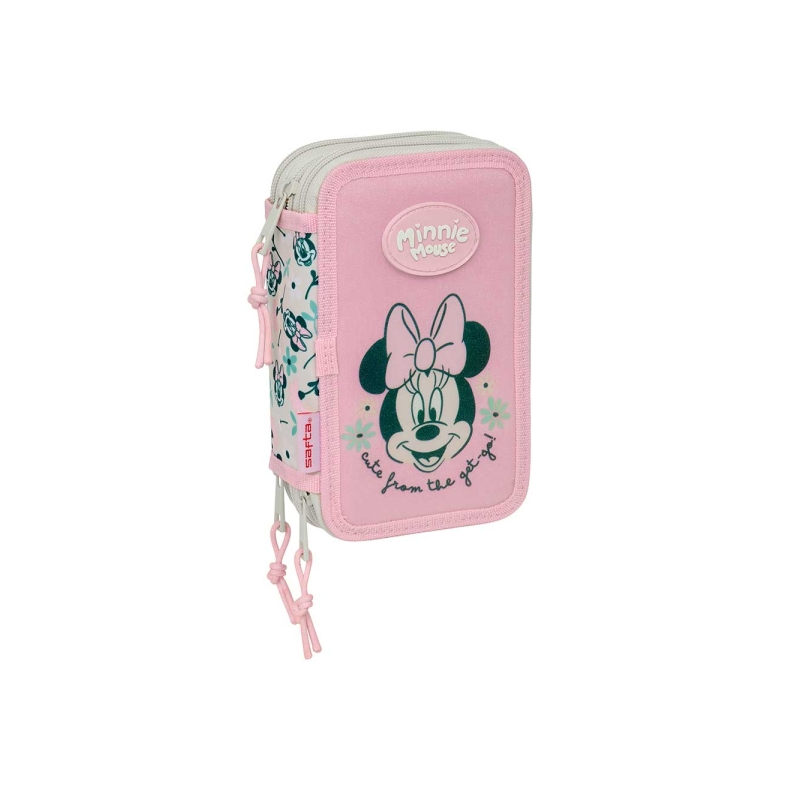Trousse à crayons Minnie Mouse 3 compartiments rose pastel Trousse à crayons Minnie Mouse 3 compartiments rose pastel
