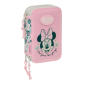 Trousse à crayons Minnie Mouse 3 compartiments rose pastel Trousse à crayons Minnie Mouse 3 compartiments rose pastel