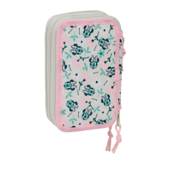 Trousse à crayons Minnie Mouse 3 compartiments rose pastel