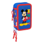 Trousse Mickey Mouse 3 compartiments bleue, 37 pièces Trousse Mickey Mouse 3 compartiments bleue, 37 pièces