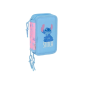 Trousse Stitch 3 compartiments Safta bleue 37 pièces