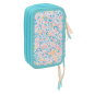 Trousse 3 compartiments Moos Fiori 37 pièces bleu clair