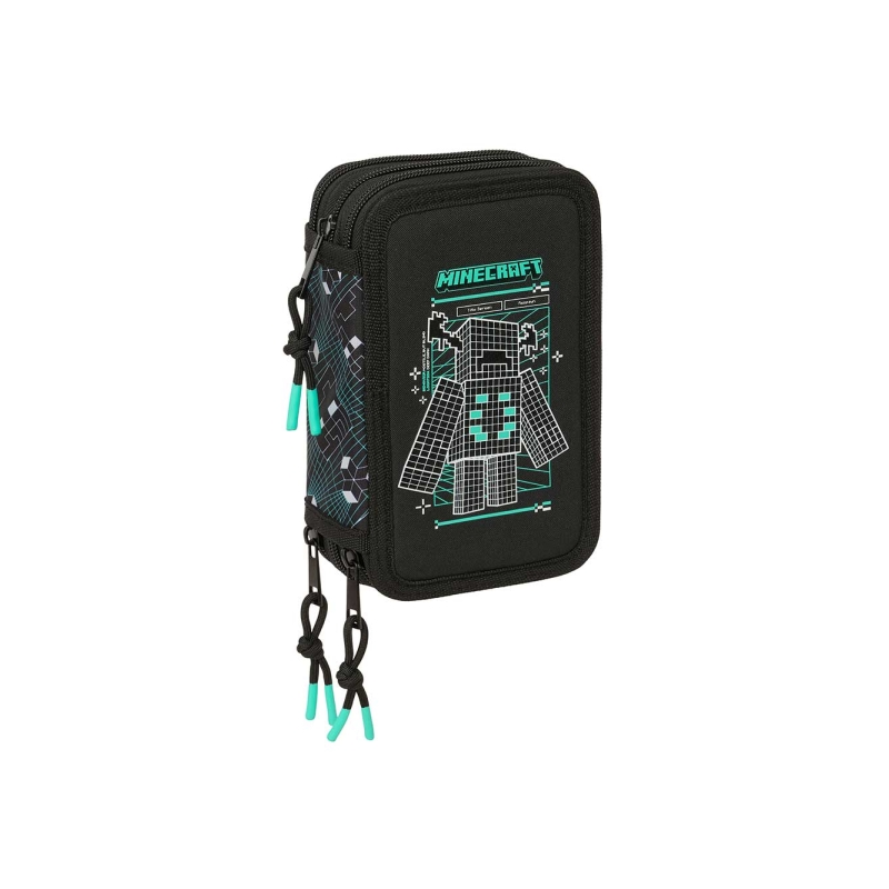 Plumier Minecraft 3 étages 37 pièces Noir