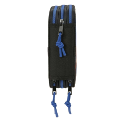 Plumier trois étages noir bleu